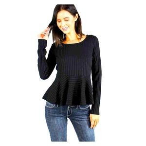 Ribbed Peplum Top